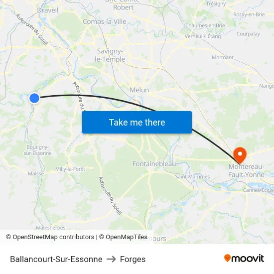 Ballancourt-Sur-Essonne to Forges map