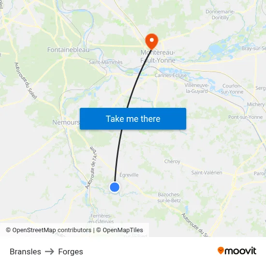 Bransles to Forges map