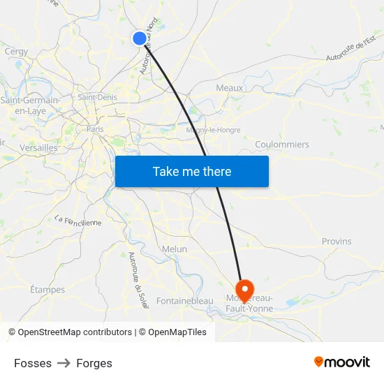 Fosses to Forges map