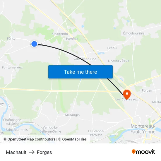 Machault to Forges map