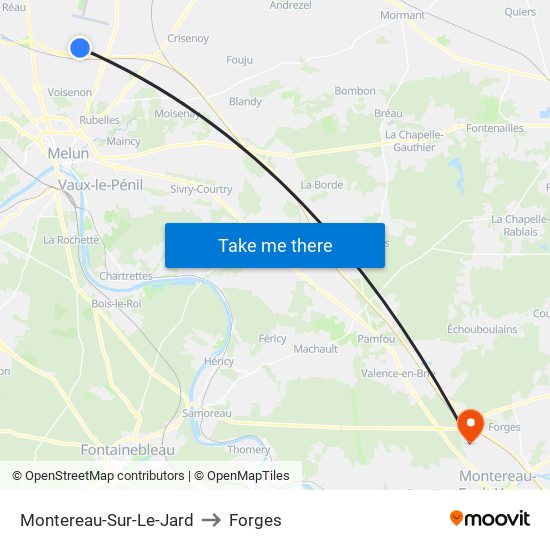 Montereau-Sur-Le-Jard to Forges map