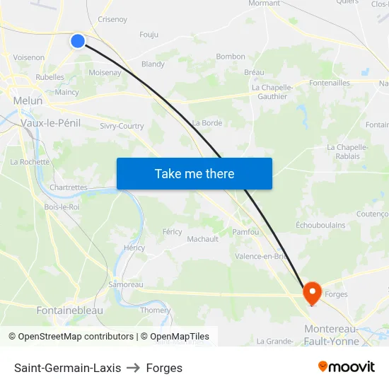 Saint-Germain-Laxis to Forges map