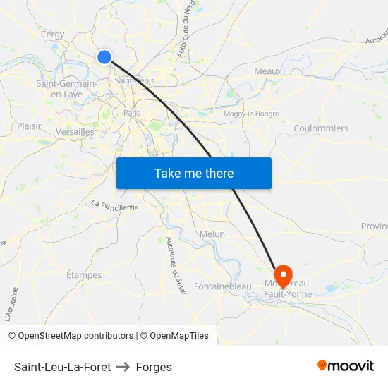 Saint-Leu-La-Foret to Forges map