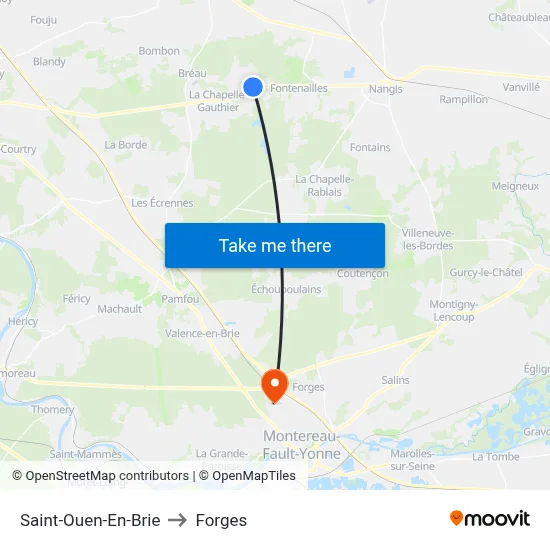 Saint-Ouen-En-Brie to Forges map