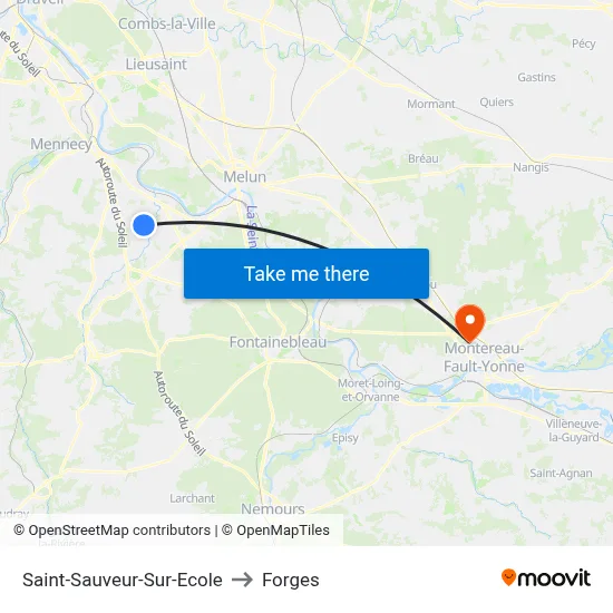 Saint-Sauveur-Sur-Ecole to Forges map