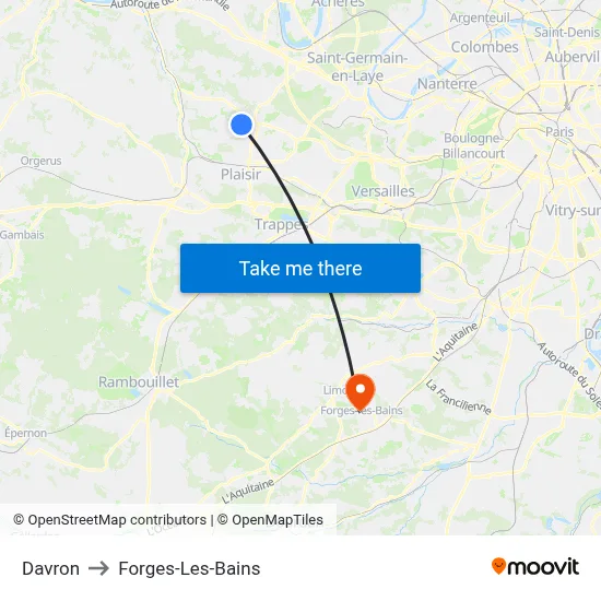 Davron to Forges-Les-Bains map