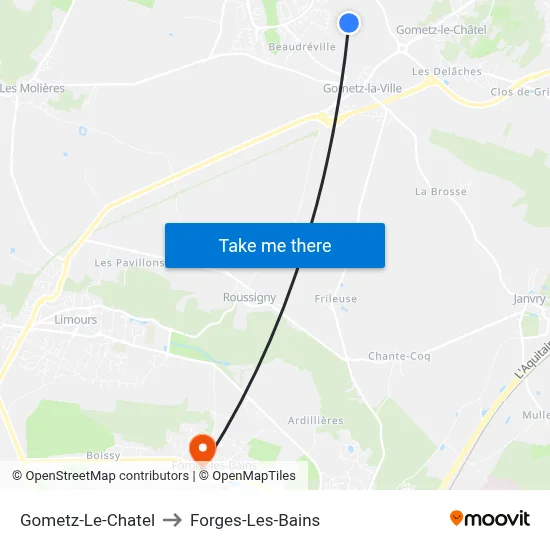 Gometz-Le-Chatel to Forges-Les-Bains map