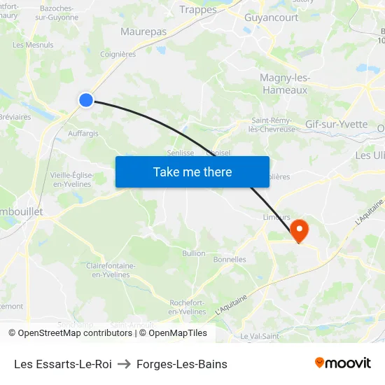 Les Essarts-Le-Roi to Forges-Les-Bains map