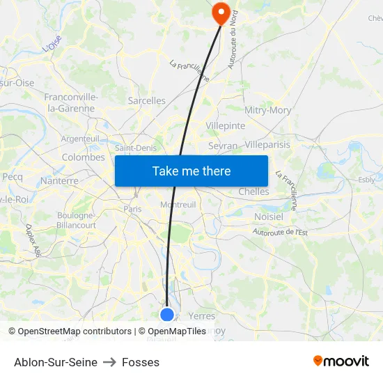 Ablon-Sur-Seine to Fosses map