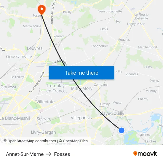 Annet-Sur-Marne to Fosses map