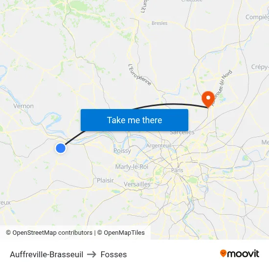 Auffreville-Brasseuil to Fosses map
