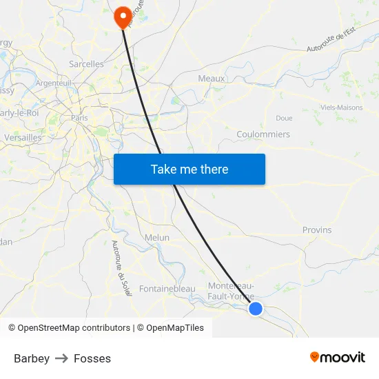 Barbey to Fosses map