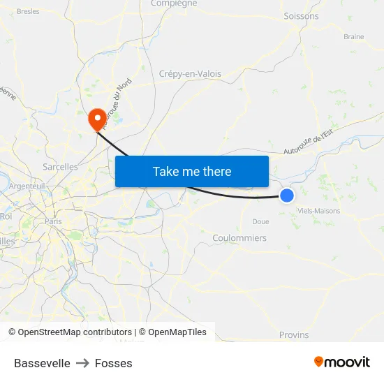 Bassevelle to Fosses map