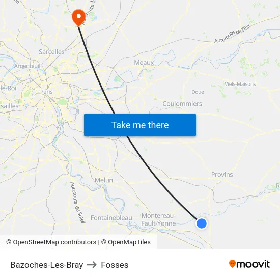 Bazoches-Les-Bray to Fosses map