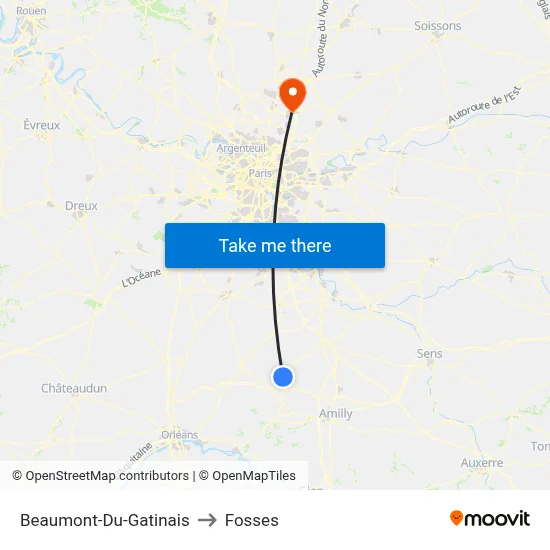 Beaumont-Du-Gatinais to Fosses map