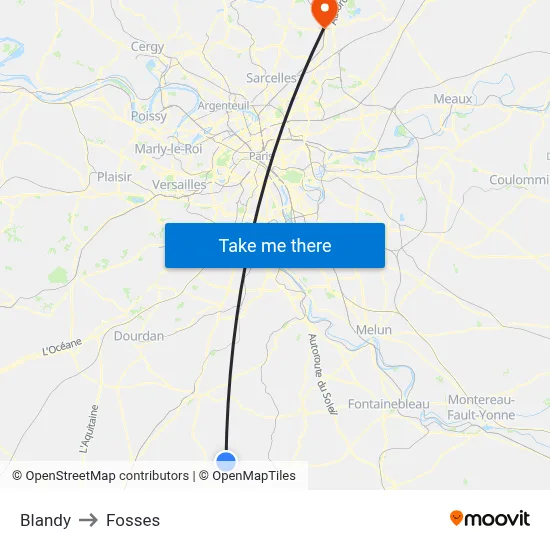 Blandy to Fosses map