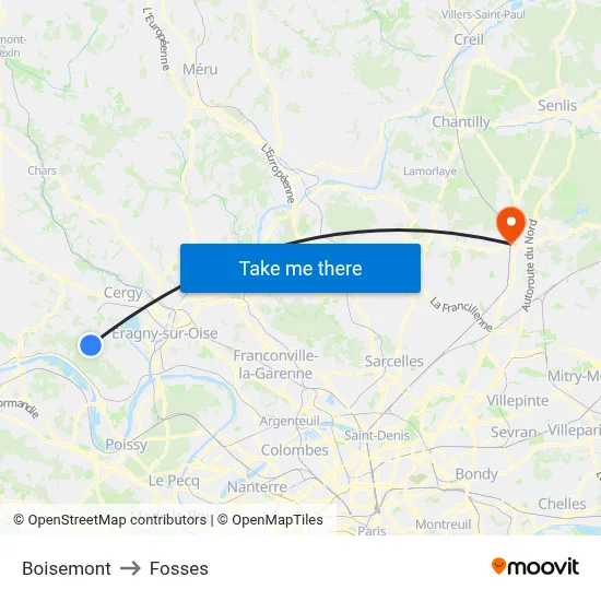 Boisemont to Fosses map