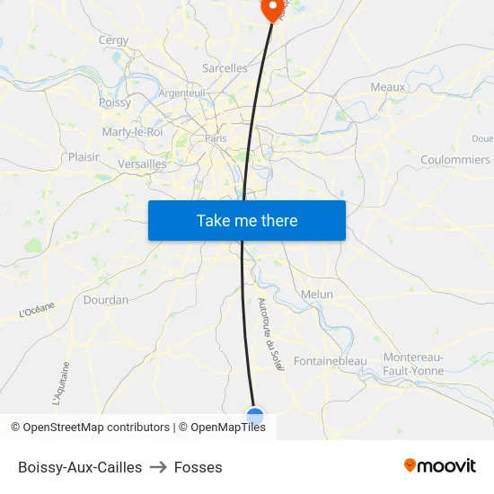 Boissy-Aux-Cailles to Fosses map