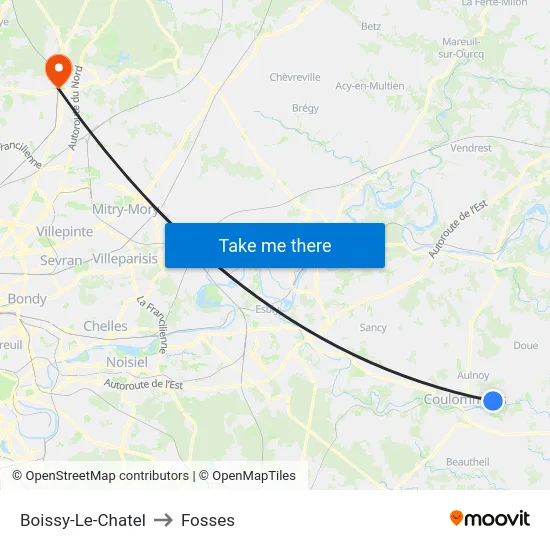 Boissy-Le-Chatel to Fosses map