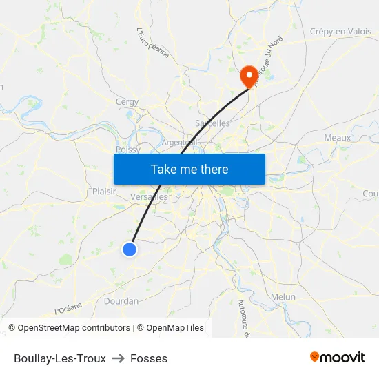 Boullay-Les-Troux to Fosses map