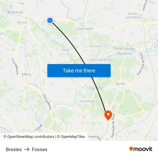Bresles to Fosses map