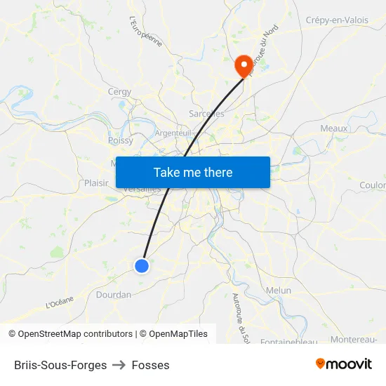 Briis-Sous-Forges to Fosses map