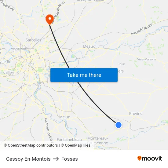 Cessoy-En-Montois to Fosses map