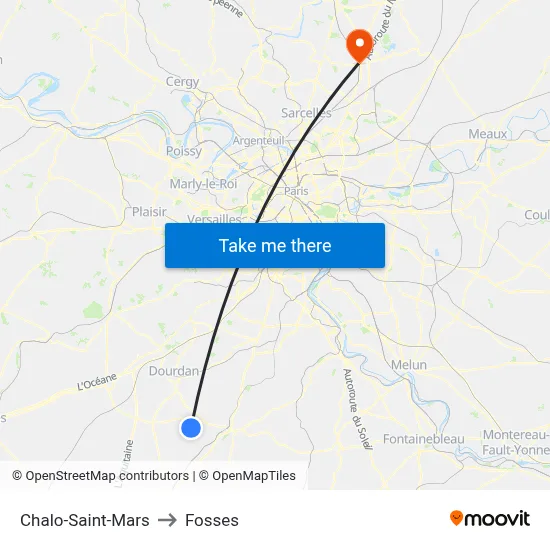 Chalo-Saint-Mars to Fosses map