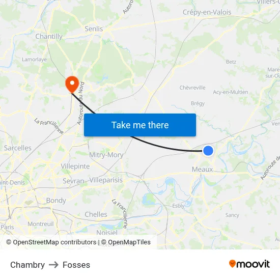 Chambry to Fosses map