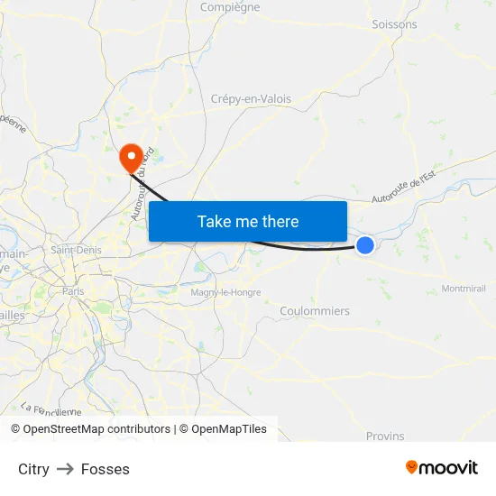 Citry to Fosses map