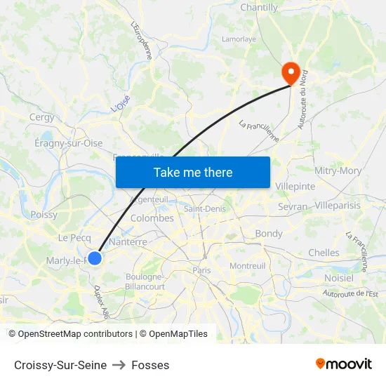 Croissy-Sur-Seine to Fosses map