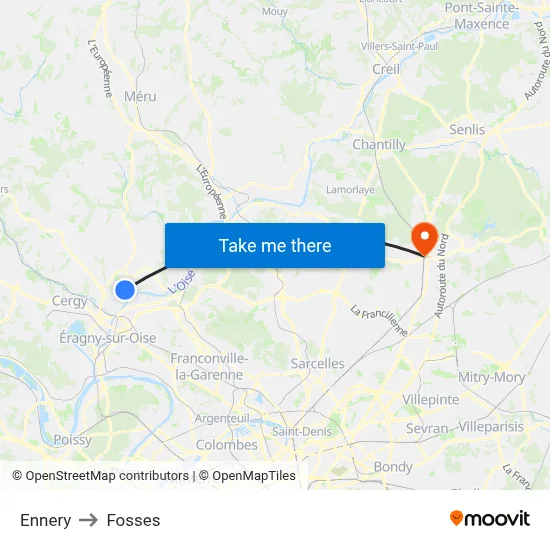 Ennery to Fosses map