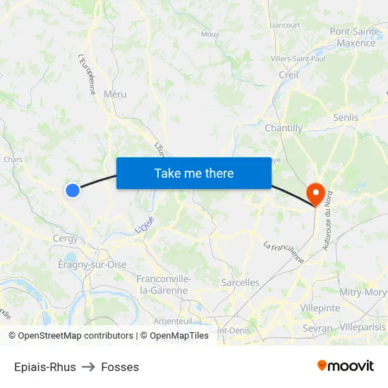 Epiais-Rhus to Fosses map