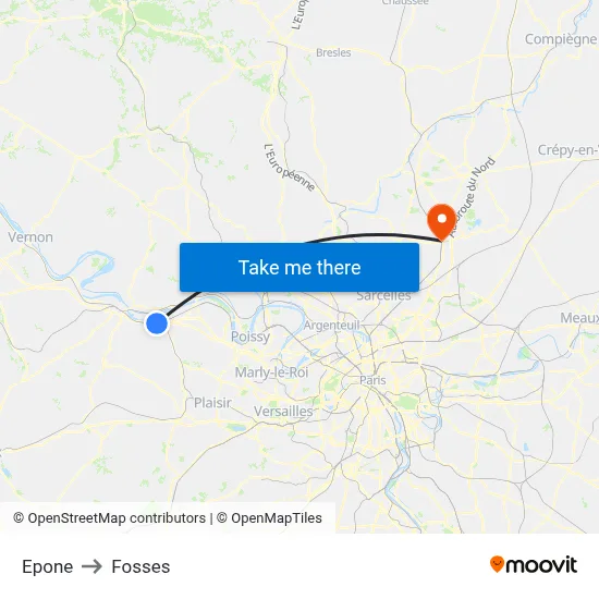 Epone to Fosses map