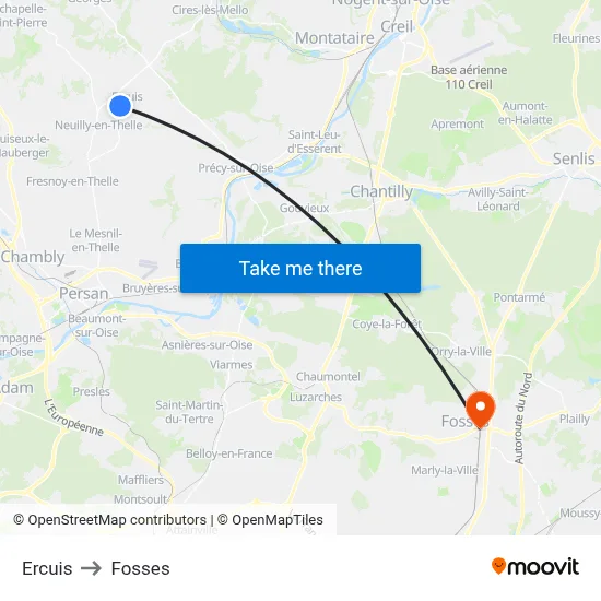 Ercuis to Fosses map