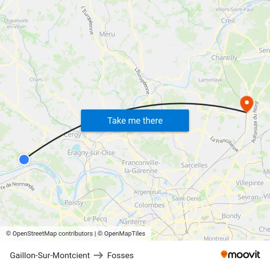 Gaillon-Sur-Montcient to Fosses map