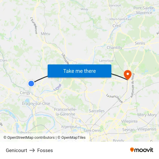 Genicourt to Fosses map