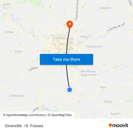 Gironville to Fosses map