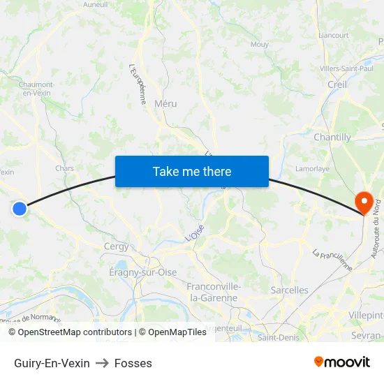 Guiry-En-Vexin to Fosses map