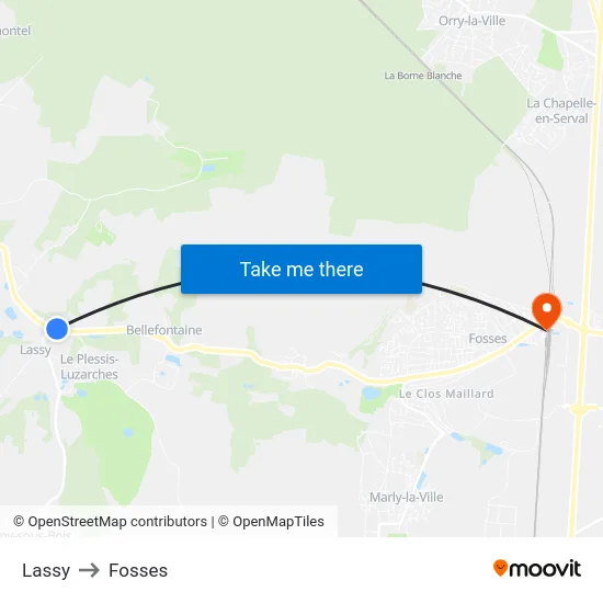 Lassy to Fosses map