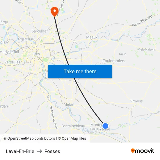 Laval-En-Brie to Fosses map