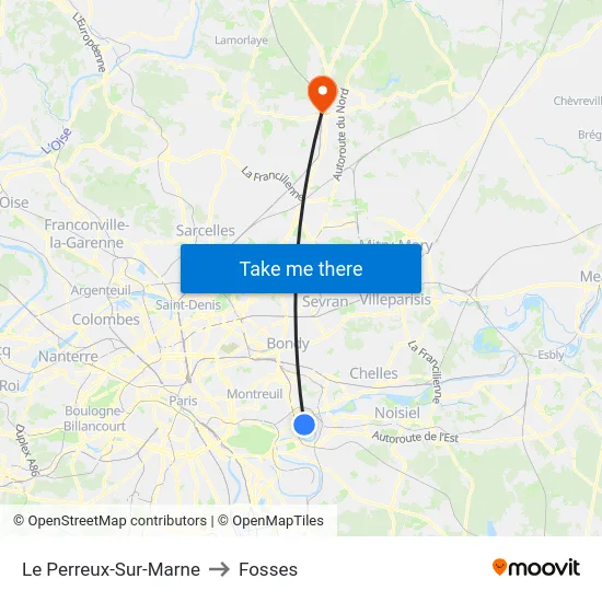 Le Perreux-Sur-Marne to Fosses map
