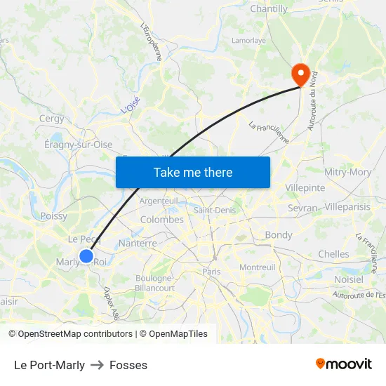 Le Port-Marly to Fosses map