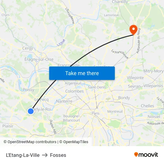 L'Etang-La-Ville to Fosses map