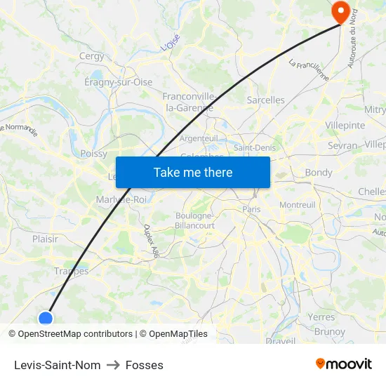 Levis-Saint-Nom to Fosses map