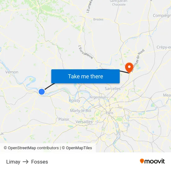 Limay to Fosses map