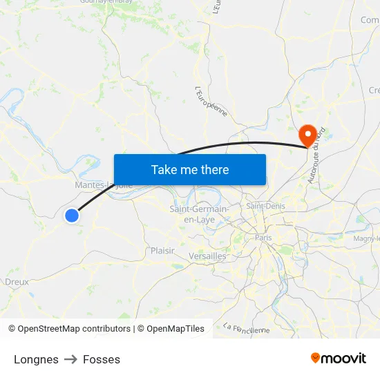 Longnes to Fosses map