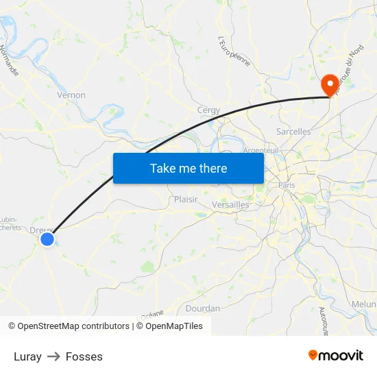 Luray to Fosses map