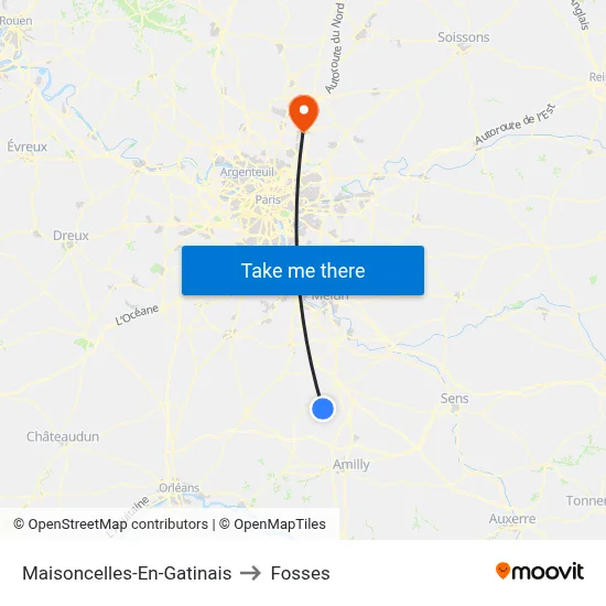 Maisoncelles-En-Gatinais to Fosses map