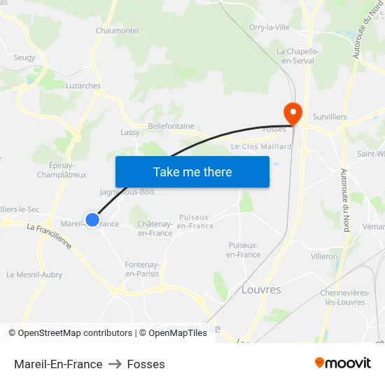 Mareil-En-France to Fosses map